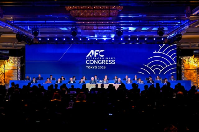 A scene from the interim congress of the Asian Football Confederation (AFC) held in Tokyo, Japan. /Photo=Provided by AFC
