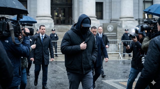 Imagen virtual de un exjugador de la selección nacional dirigiéndose al tribunal. /foto=imagen generada por IA