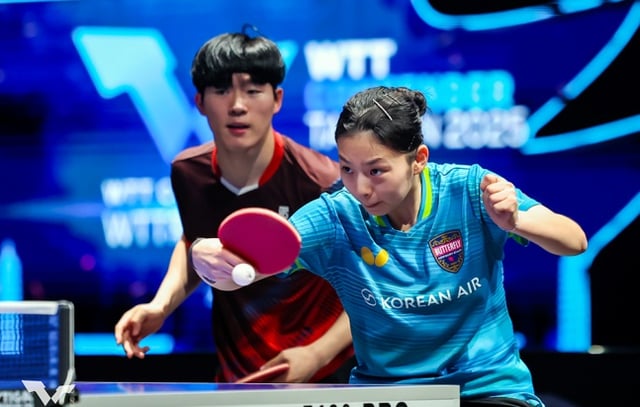 朴ギュヒョン-朴ガヒョン組が混合ダブルス銅メダルを獲得した。 /写真=ITTF提供