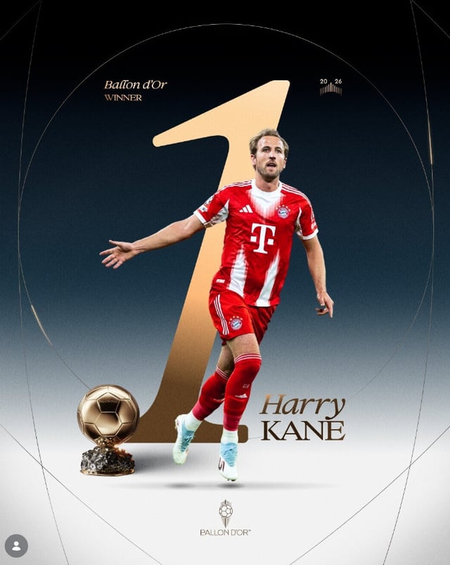 Harry Kane, the star of the 2026 Ballon d'Or. /Photo=Ballon d'Or official SNS