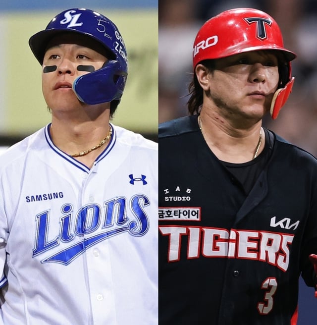 Kang Min-ho de Samsung (izquierda) y Kim Sun-bin de KIA. /foto=ambos equipos