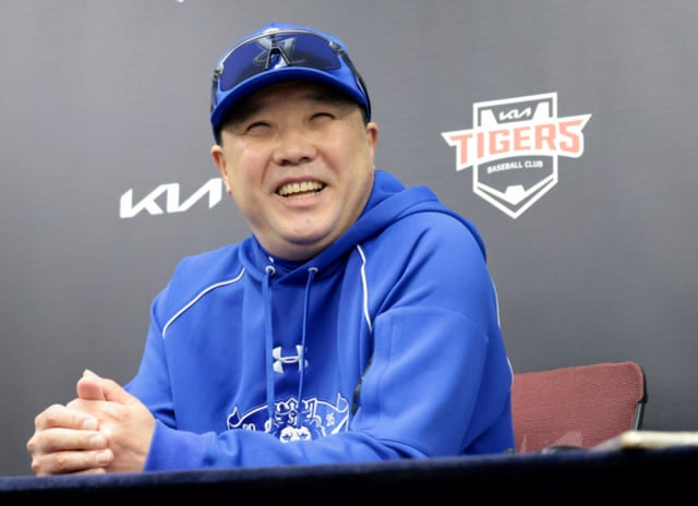 三星狮 朴镇万 教练在29日于光州起亚冠军球场举行的2026 KBO联赛季后赛与起亚虎的第三场比赛前,在官方记者会上回答记者提问。2026年10月29日。/照片=高级记者姜永祖 (Kang Young-jo) cameratalks@