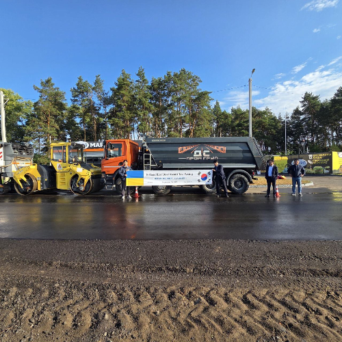 SG, 우크라이나 에코스틸아스콘 시범포설 