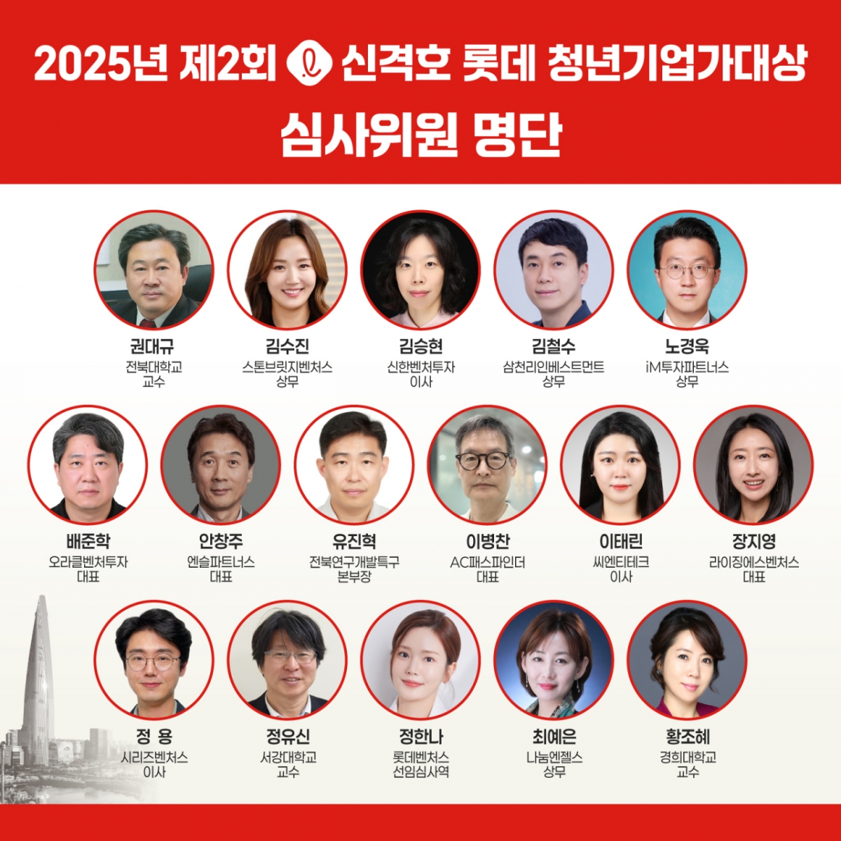 총상금 1억 '제2회 신격호창업대회' 심사에 VC·교수 등 16인 참여 - 뉴스 썸네일 이미지