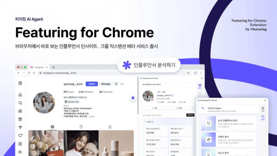 인플루언서 마케팅 더 편하게...피처링, 크롬용 프로그램 출시 - 뉴스 썸네일 이미지