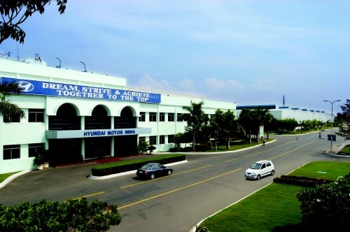 ▲현대차 인도법인 첸나이 본사의 전경.