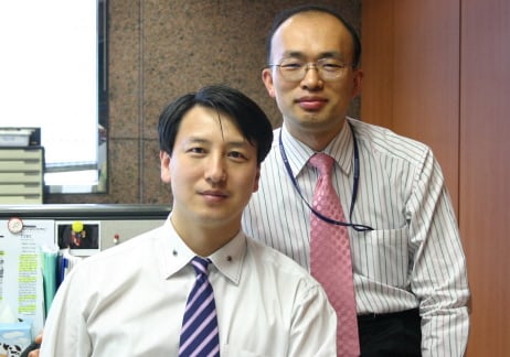 굿모닝신한증권 펀드분석팀. 왼쪽아래는 이계웅 팀장, 오른쪽 위는 이병훈 과장.