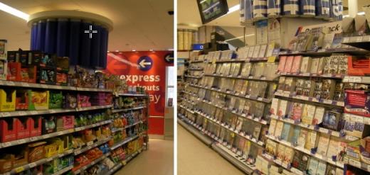 ↑도심내 쇼핑이 가능한 메트로 매장 내부 모습.