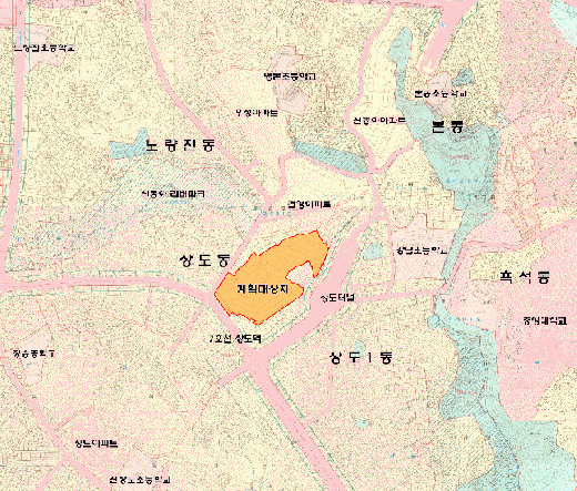 ↑ 상도동 재건축 대상지