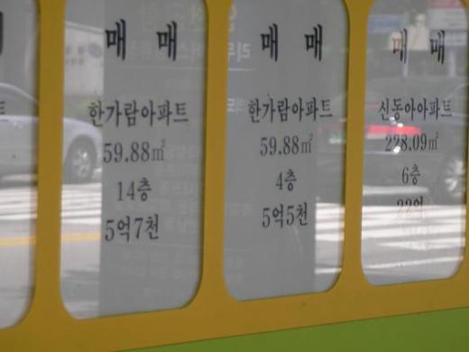 ↑ '㎡'로 표기하고 있는 중개업소