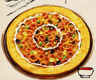 ↑한치골드 고추장 소스 피자