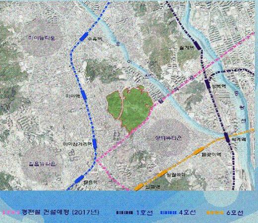 ↑ 공원이 들어설 지역 현황