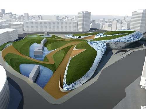 ↑동대문운동장 조감도