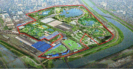 ↑ 서울 중랑 물재생센터 공원화 사업 후 조감도