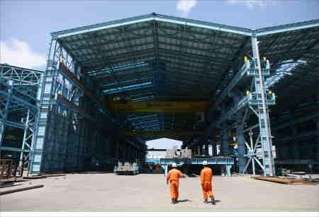 ↑조립 공장 모습. 이곳 조립공장들은 대부분 지붕이 덮여있다.