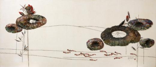 윤경아, 因-蓮, 130x97cm, 적동, 2007