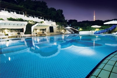 ↑신라호텔 야외수영장