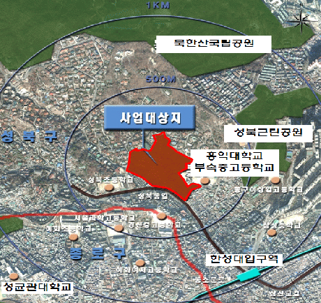 ↑ 사업대상지 위치도.