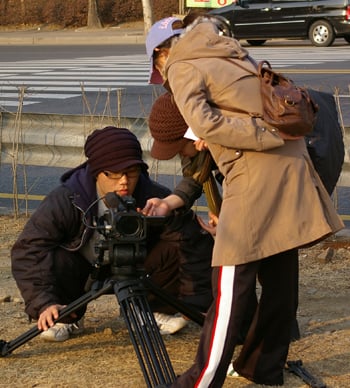 ↑ 예선작 Red Cloak 촬영 중인 네잎 팀