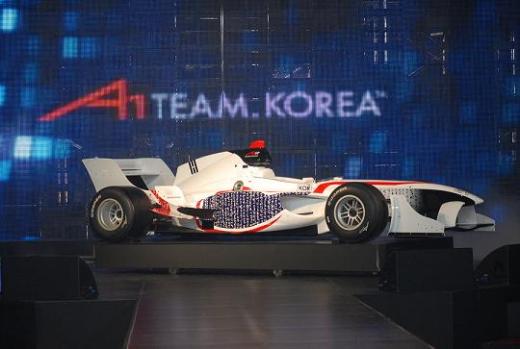 ↑내달 5일 네덜란드 잔트포르트에서 열리는 'A1GP'에 출전할 A1팀 코리아 머신