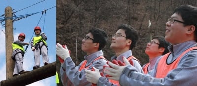 ↑동기야 힘내라! 동기생을 격려하는 신입사원들. ⓒ대한통운 제공