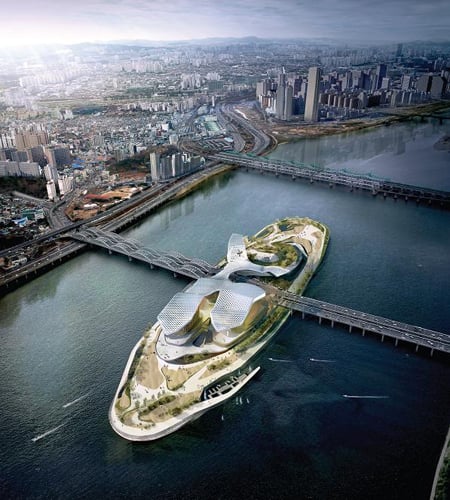 ↑ '한강예술섬' 공모 당선작 '춤' 조감도 ⓒ서울시