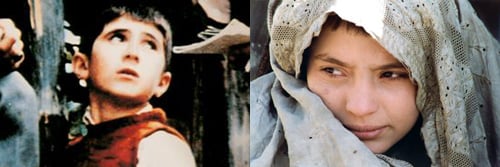 ↑ 영화 '내 친구의 집은 어디인가'의 바벡 아메드(左)와 영화 '천상의 소녀'의 마리나 골바하리(右)