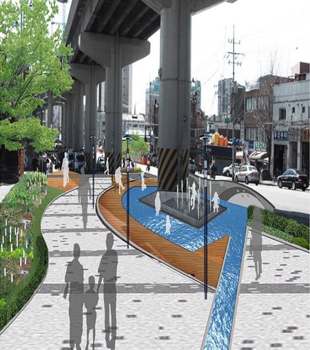 ↑ 성동구 뚝섬역 부근 실개천 조감도 ⓒ서울시