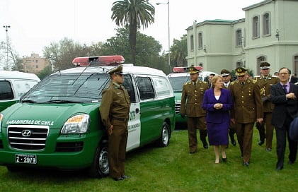 ↑칠레에서 경찰차로 운행중인 현대 '스타렉스'