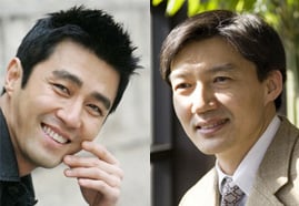 ↑ 배우 차승원(좌)과 조국 서울대 법대 교수(우)