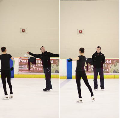 ↑ 브라이언 오서 코치와 안무 연습 중인 김연아 ⓒ 김연아 미니홈피
