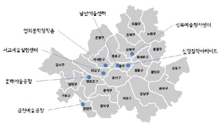 ↑ 금천예술공장, 문래예술공장, 연희문학창작촌 조감도ⓒ서울시