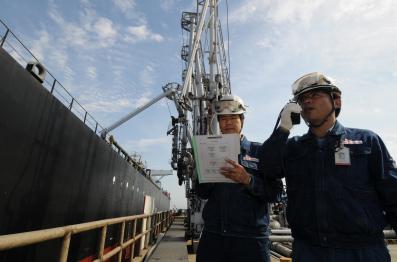 ↑수출전초기지로 떠오르고 있는 SK에너지 울산사업장