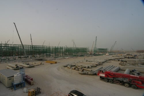 ▲카타르 메사이드 산업단지 내 '큐원'(Q-one) 현장