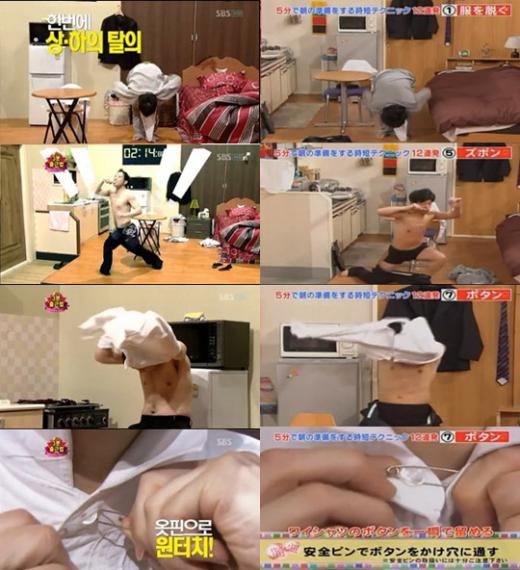 ↑SBS스타킹 '3분 출근법'(왼쪽)과 TBS의 '시간단축생활가이드쇼 '5분 출근'