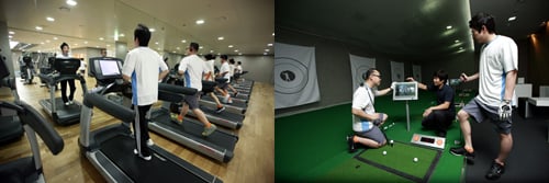 ▲휘트니스클럽과 골프연습실