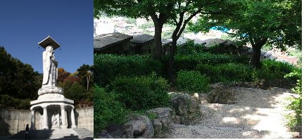 ↑ 봉은사 미륵대불(왼쪽)과 서울성곽 혜화문~창의문 구간 ⓒ서울시