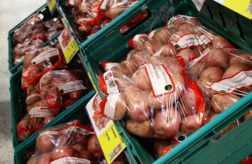 ↑채소를 담는 재활용 용기