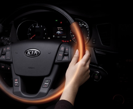 ↑기아차 'K7'의 열선 스티어링 휠