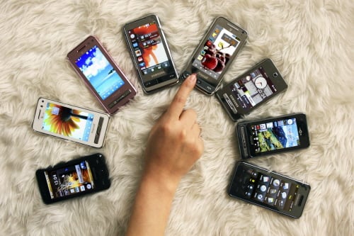 ↑삼성전자의 터치폰들.