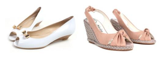 ↑스트랩 글래디에이터 내추럴 웨지힐 샌들(왼쪽), 워싱면 웨지힐(ⓒ디앤샵)