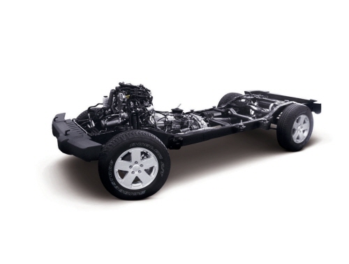 ↑현대모비스의 컴플리트 섀시모듈. 쏘렌토에 장착되는 컴플리트 섀시모듈로 소재를 철에서 알루미늄으로 교체, 무제를 15kg이상 줄여 자동차 연비 개선에 기여했다.