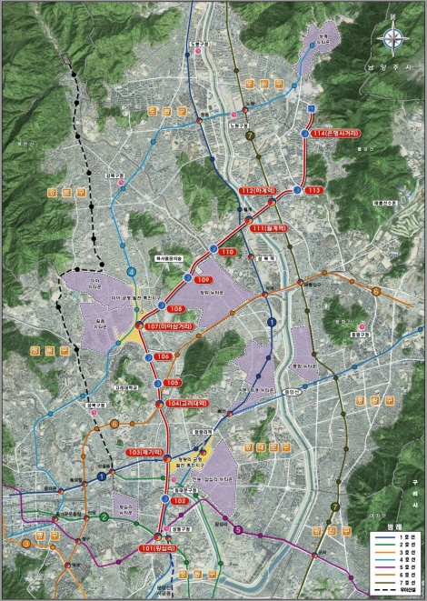 동북선경전철 노선도