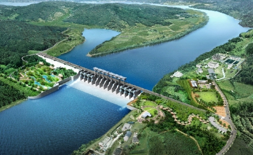 ↑군남홍수조절지 본댐 조감도