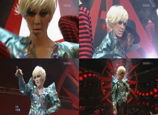 ↑가수 나르샤, SBS '인기가요' 캡쳐