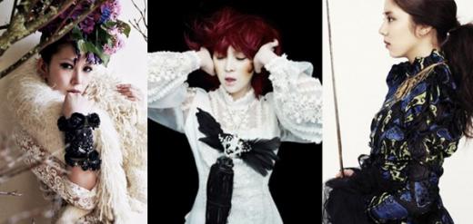 ↑<좌>가수 보아, <가운데>가수 나르샤, <우>가수 손담비