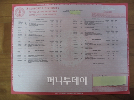 ↑불빛에 비춰 나타난 진본 확인용 지구본 모양 아이콘