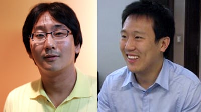 '위메이크프라이스닷컴'을 준비중인 허민 네오플 전 대표(왼쪽)와 국내 소셜커머스업체 1위 '티켓몬스터' 신현성 대표.