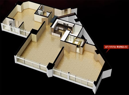 ↑ 판교신도시 주상복합 '서밋플레이스'의 전용 134.73㎡ 유니트 ⓒ호반건설