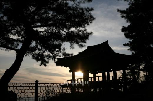 ▲천학정의 일출광경